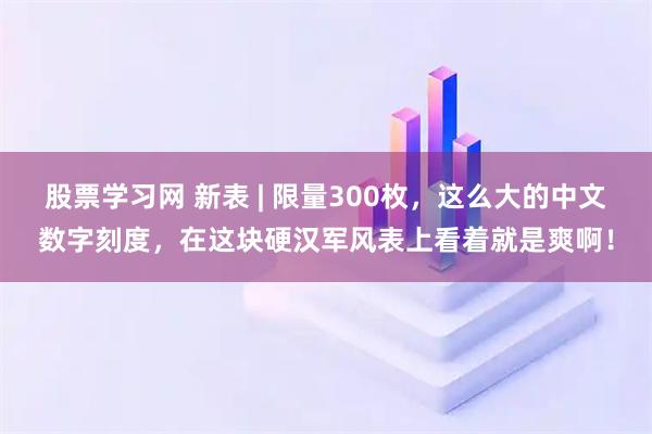 股票学习网 新表 | 限量300枚，这么大的中文数字刻度，在这块硬汉军风表上看着就是爽啊！